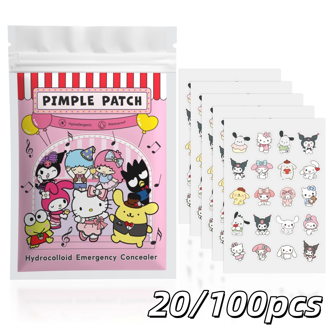 Hydrocolloid Pimple Patch - 20/100 adet Hello Kitty Hidrokolloid Sivilce