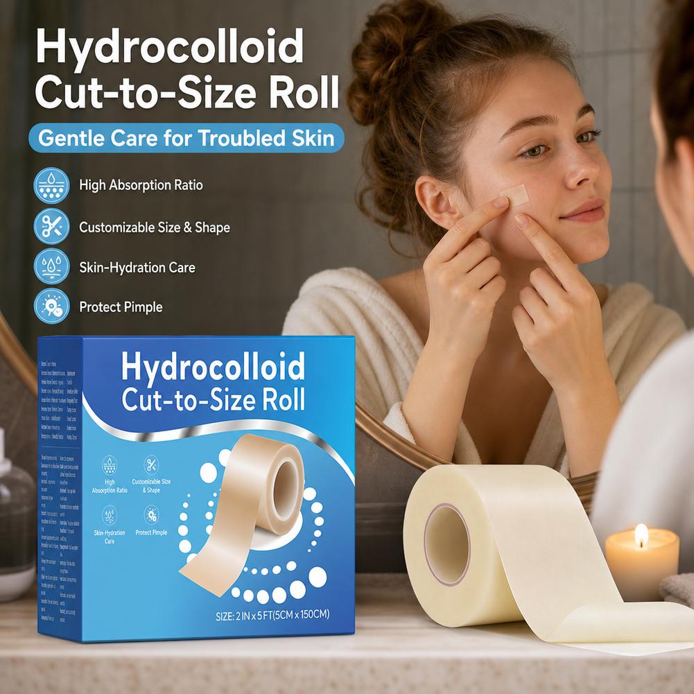 Hydrocolloid Pimple Patch - Hidrokolloid Akne Bandı Rulosu 5cm*1.5m İstenilen