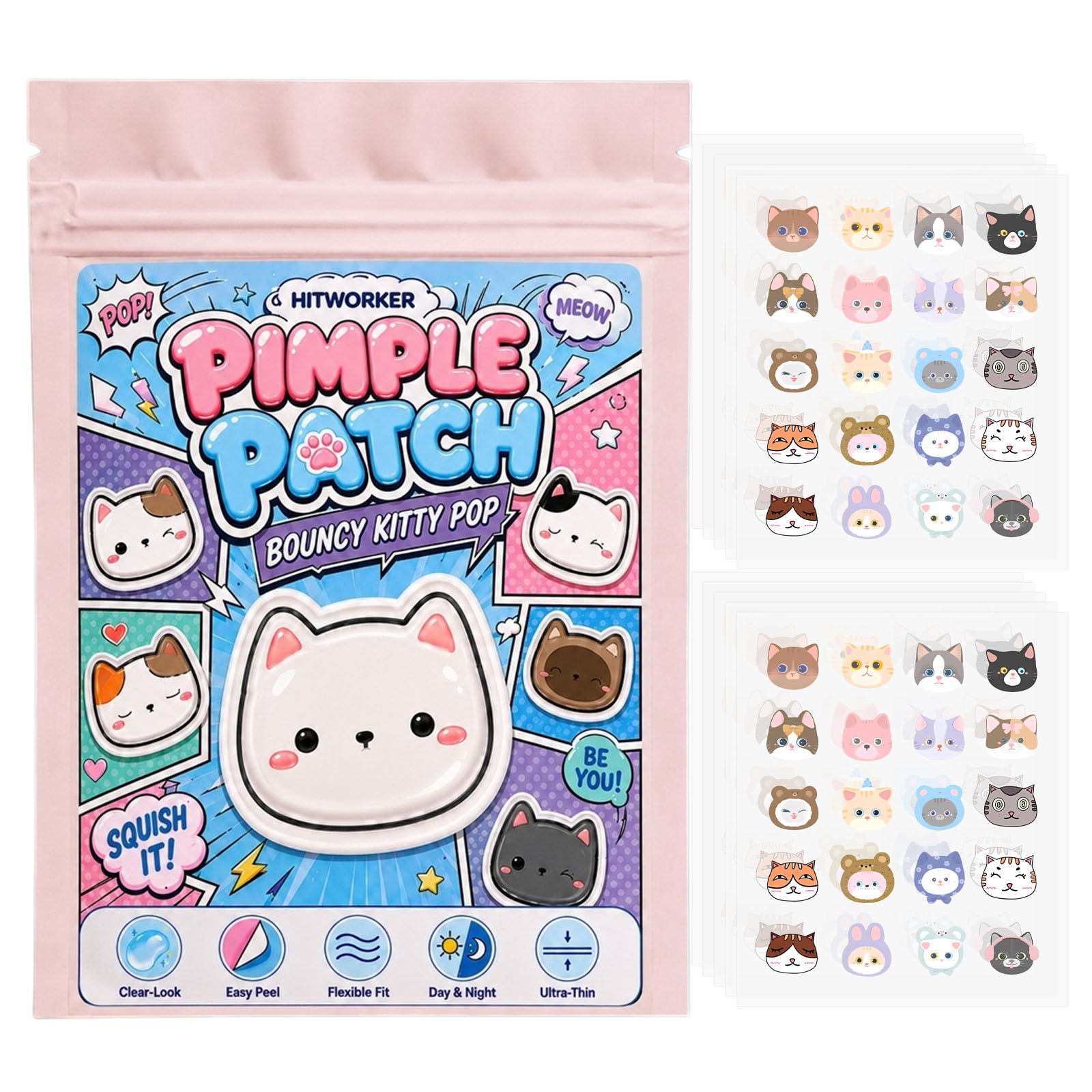 100 adet Sevimli Kedi Sivilce  - Hydrocolloid Pimple Patch incelemesi ve fiyatı